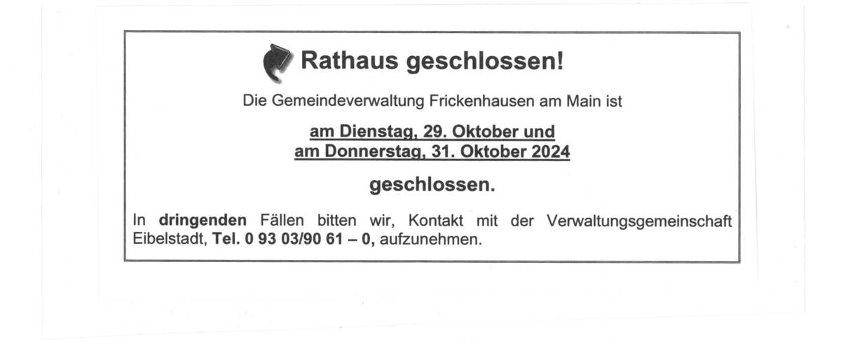 Rathaus geschlossen Okt