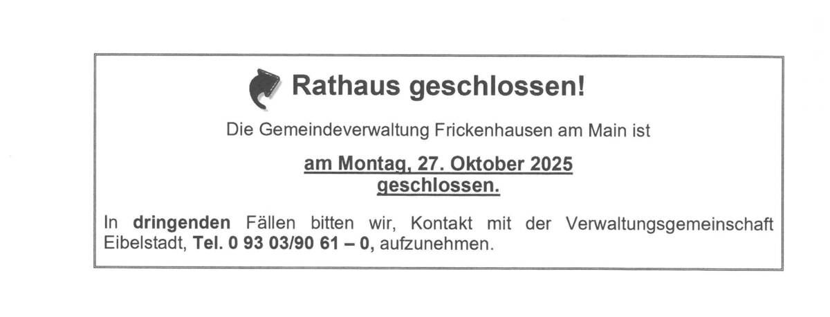 Rathaus geschlossen Okt